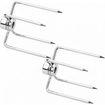 Trimec - 2 pcs Fourchette Tourne Broche Fourchette à Barbecue pour Rôtissoire à Gril Outil pour Barbecue-