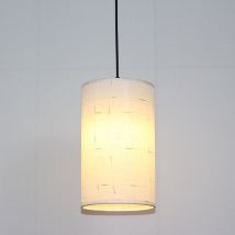 Wottes - Modern Pendant Light Fabric Ceiling Hanging Lamp Shade Adjustable Chandelier for Living Room Bedroom Off White - Off White