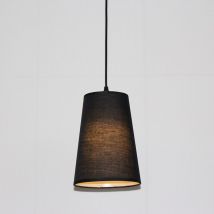 Wottes - Lampada a Sospensione Elegante Lampadario a Sospensione Paralume Tessuto Creativo Ø26CM Nero