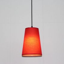 Wottes - Lampada a Sospensione Elegante Lampadario a Sospensione Paralume Tessuto Creativo Ø20CM Rosso