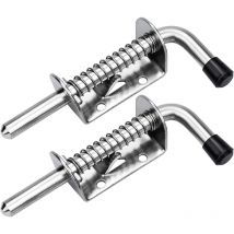 Aiperq - 2 pcs Loquet à Ressort, Verrou Porte de Garage, Loquet Ressort Inox, Loquet Ressort Robuste, Verrou de Porte à Boulon, pour Porte de Garage,