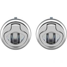 2 Pcs Loquet de Trappe Affleurant en Alliage de Zinc, Porte Affleurante Tirer la Trappe Slam Loquet Verrouillage pour Bateau Camping Car, Argent-Fei