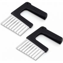 Fei Yu - 2 pcs mandolines en Acier Inoxydable, Coupe-légumes en Acier Inoxydable, Trancheuse de Frites Vague,pour Couper Pommes de Terre, Pommes de