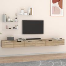 Maisonchic - 2 pcs Meubles tv à suspendre, Armoires murales, Meuble rangement de salon Chêne so102x30x20 cm OIU63134 design in