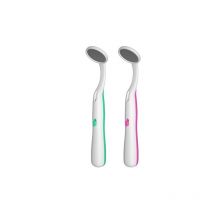 2 Pcs Miroir dentaire dentaire d'inspection de dent de bouche de miroir de led avec la lumière lumineuse de led pour le soin dentaire (vert+rose)