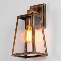 Retro Industrial Wall Light Glass Metal Wall Lamp Creative Wall Sconce for Kitchen Bedroom Dining Room Restaurant Bronze