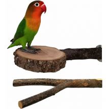 2 PCS perchoirs en Bois Naturel pour Perroquet, perchoirs interactifs pour Cage à Oiseaux, Jouets pour Oiseaux pour Perroquet, Perruche, Parakeet