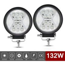 Ymyny 2 pcs Phare de Travail Led 12v, 132W Phares Longue Portee Led Moto 4x4 projecteurs antibrouillard led Feux Travail Led de Recul pour Tracteur,