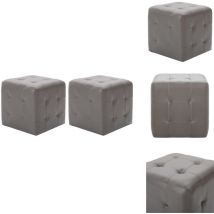 Vidaxl - 2 pcs Poufs Gris 30 x 30 x 30 cm Similicuir - Pouf Gris - Pouf Design - Pouf Moderne - Pouf Confortable - Pouf Salle De Séjour