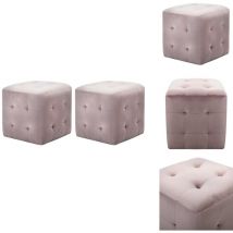 2 pcs Poufs Rose 30 x 30 x 30 cm Tissu velours - Pouf Rose - Pouf Design - Pouf Velours - Pouf Confort - Meuble Salon