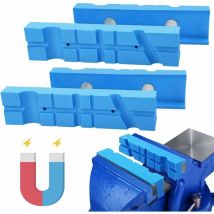 Lauwexe - 2 pièces étau de banc bande de Protection magnétique mâchoire universelle doublure antidérapante housse de protection étau mâchoire