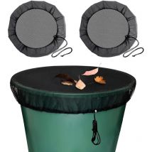 Héloise - 2 Pcs Rain Barrel Net, Rain Barrel Protection Net with Drawstring, Adjustable Rain Net, Protection Against Mosquitoes and Leaves