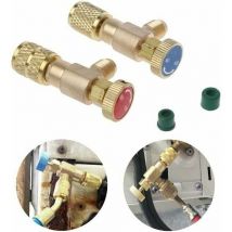 2 Pcs Remplissage Réfrigérant Soupape de Sécurité Coupleur Rapide Air Conditionné R410A R22 Connecteur Adaptateurs,