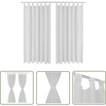 2 pcs Rideau à Passant Micro Satin Blanc 140 x 225 cm - Rideaux - Rideaux Décoratifs - Rideaux Blancs - Rideaux Pour Salon - Rideaux Pour Chambre
