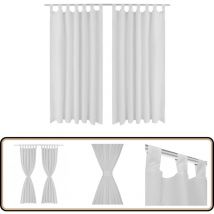 2 pcs Rideau à Passant Micro Satin Blanc 140 x 225 cm - Rideaux - Rideaux Décoratifs - Rideaux Blancs - Rideaux Pour Salon - Rideaux Pour Chambre