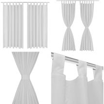 2 pcs Rideau à Passant Micro Satin Blanc 140 x 245 cm - Rideaux - Rideaux Blancs - Rideaux Décoratifs - Rideaux Pour Salon - Rideaux Pour Chambre