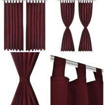 2 pcs Rideau à Passant Micro Satin Bordeaux 140 x 175 cm - Rideaux Bordeaux - Rideaux Salle à Manger - Rideaux Pour Chambre - Rideaux Décoratifs