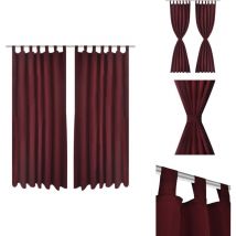 2 pcs Rideau à Passant Micro Satin Bordeaux 140 x 175 cm - Rideaux Bordeaux - Rideaux Salle à Manger - Rideaux Pour Chambre - Rideaux Décoratifs
