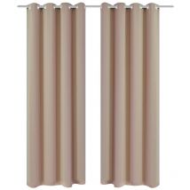 2 pcs Rideau Blackout Occultant Crème avec Œillets en métal