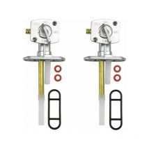 2 pcs Robinet d'Essence Carburant en Alliage d'Aluminium Antiseptique Essence Carburant Interrupteur