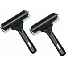 2 Pcs Rouleaux Encreur de Peinture en Caoutchouc Dur pour 10 cm Roulraux de Presseur pour Artisanat Art Outil Impression avec Manche de Stamping Fei