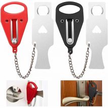 2 Pcs Serrure de Porte Portable Verrou de Porte Portable Verrou de Voyage Antivol Sécurité Porte Portable Verrouillage de Voyage avec Sac de