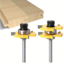 Laoa - 2 Pcs Tenon Joint Couteau, 3 Dents Un Quart De Poignée t En Forme De Tenon Joint Carré Dent Sol Puzzle Couteau, Outils De Travail Du Bois