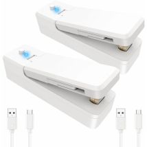 Ahlsen 2 Pcs Thermoscellant Rechargeable 2 en 1 Portable Scellant et Cutter Thermoscellant pour Sacs en Plastique Stockage des Aliments Mini Machine