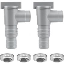 Qiedie - 2 Pcs vanne d'arrêt Piscine 32mm Vanne d'entretien pour Piscine avec 4 Colliers de Serrage Accessoires d'entretien pour Piscine Hors Sol