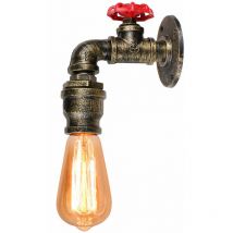 Applique Murale Vintage Industriel Lampe Murale Métal Luminaire Murale Steampunk Conduites D'eau Bronze - 1Pcs
