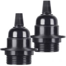 Basetbl - 2 Pcs/Pack Edison Vis es E27 Ampoule Ampoule Support de Lampe Pendentif Douille Noir