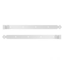 2 Pentures droite, Embout feston, Blanc, Aluminium, Longueur 544 mm, pour Volet Battant