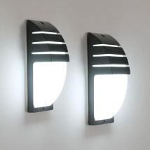 2 Pezzi Applique Murale Esterna, Applique led IP65 Impermeabile, Applique Murale per Cortile Giardino Terrazza Parete Percorso, Bianco Freddo 6500K