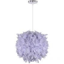 Wottes - Lampada a Sospensione Moderna Lampadario Piuma Plafoniera Illuminazione Regolabile Ø30CM Grigio