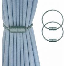 2 Pezzi Fermatende Magnetici per Tende 45cm Fibbia per Tende Decorazione per Camera da Letto Soggiorno Grigio Blu