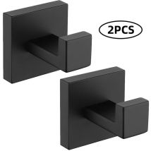 2 Pezzi Ganci da Parete Ganci Portasciugamani Neri Ganci in Acciaio Inossidabile 304 Ganci Antiruggine Ganci Impermeabili Accessori per il Bagno