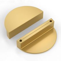 2 Pezzi Maniglie per Mobili Semicerchio Manopole per Cassetti Moderne 64mm Maniglia per Armadio Comò con Viti Dorato