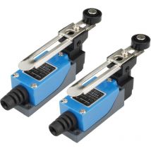 Qiyao - 2PCS ME-8108 Interruttore di finecorsa momentaneo da viaggio, braccio di leva a rullo regolabile Finecorsa Arduino nc-no Router cnc al plasma