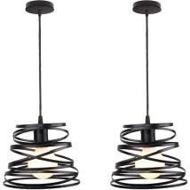 2Pcs Moderni Lampadario Creativi Camera Letto Soggiorno Retrò Lampada a Sospensione Decorareativi Primavera Ferro Battuto Industriale