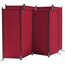 Quick-star - 2 Pezzi Paravento da Giardino 220 x 165 cm 4 parti pieghevole Divisorio in Tessuto Protezione della Privacy Rosso Rubino