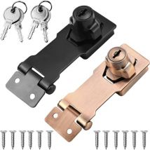 2 Pezzi Serrature con Chiave 3 Pollici Hasp Chiusura per Porte da Garage Casse di Legno