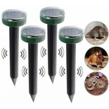 2 pièces 2 pièces rond répulsif pour souris dispositif solaire extérieur ultrasonique manoir ferme répulsif pour serpent,pour extérieur, jardin, cour