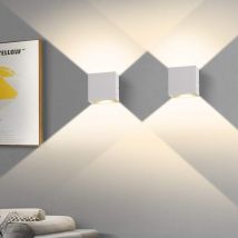 Xidjuikm - 2 pièces Applique Murale Intérieur, Applique Murale Chambre 6W 3000K, led Applique Murale Carrée, Applique Blanche Utilisée Dans le