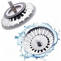 2 Pièces Bouchon Evier Cuisine inox Filtre Evier Cuisine Universel 84 mm Crépine Cuisine Grille Evier en Acier Inoxydable pour Cuisine et Salle de