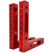 Grid Cool - Bloc en l Positionnement Carré 90 Degrés - 2 Pièces - Pince Coulissante - Outils Travail Bois - Alliage Aluminium