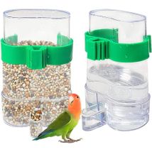 Mangeoire à oiseaux – Distributeur d'eau automatique pour perroquet – Type de mangeoire : plastique, Hauteur : 15 cm, Largeur : 10 cm – XinuY