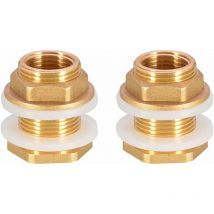 2 Pièces DN20 3/4 Laiton Réservoir d'eau Tuyau d'eau Raccord Adaptateur Robinet Douille de Seau à Pluie Douille de Réservoir en Laiton pour Robinet