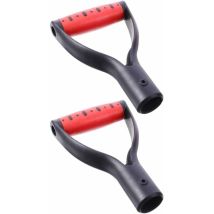 Flyme - 2 Pièces d En Forme de Pelle à Neige En Plastique Grip Poignée Pique Fourches Manches De Remplacement Creuser Ratisser Outil Jardin