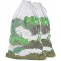 Ensoleille - 2 pièces sac à linge Genmer 60 x 90 cm ensemble de filet à linge pour sac à linge parfait pour machine à laver sac à linge blanc,