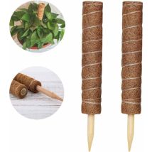 Abcrital - 2 Pices Tuteur Plante,Tuteur Coco, Poteau De Coco, Baton De Coco pour La Maison Jardin Plante Grimpantes Extension De Support De Plante